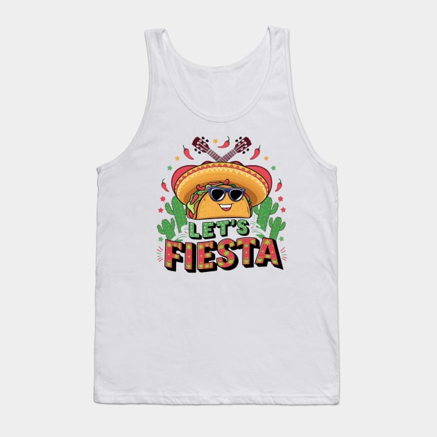 Let's Fiesta Taco Cinco De Mayo Boys Men Kids Mexican Party Tank Top by HBart